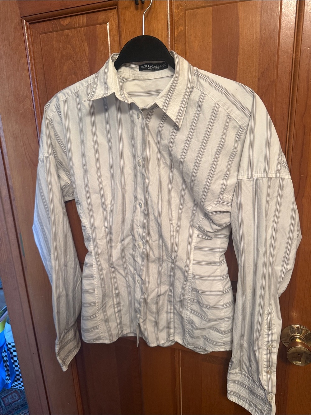 Dolce & Gabbana Fitted Long Sleeve Striped Top